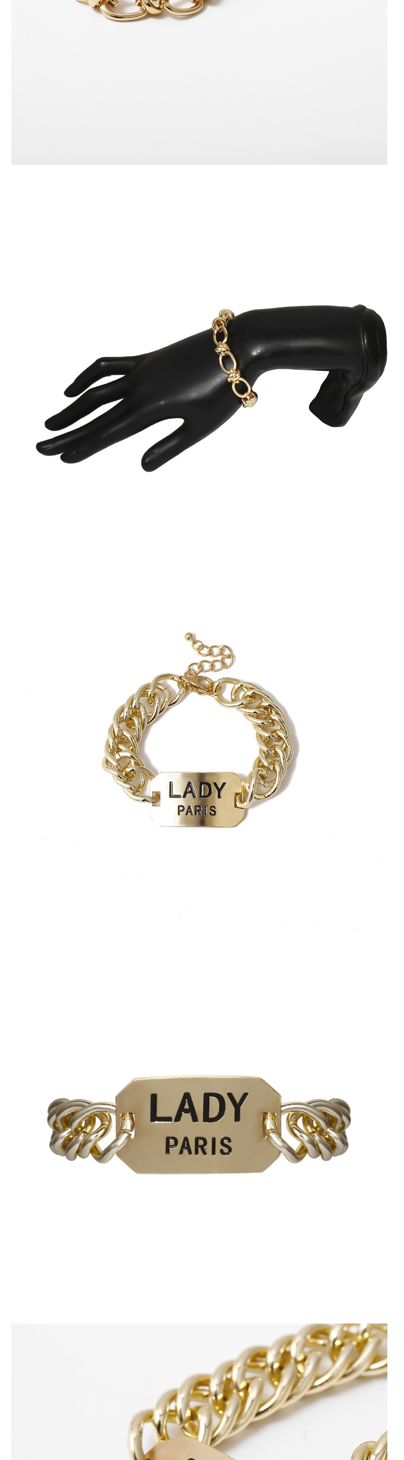 Fashion Golden Acrylic Love Circle Geometric Bracelet,Fashion Bracelets
