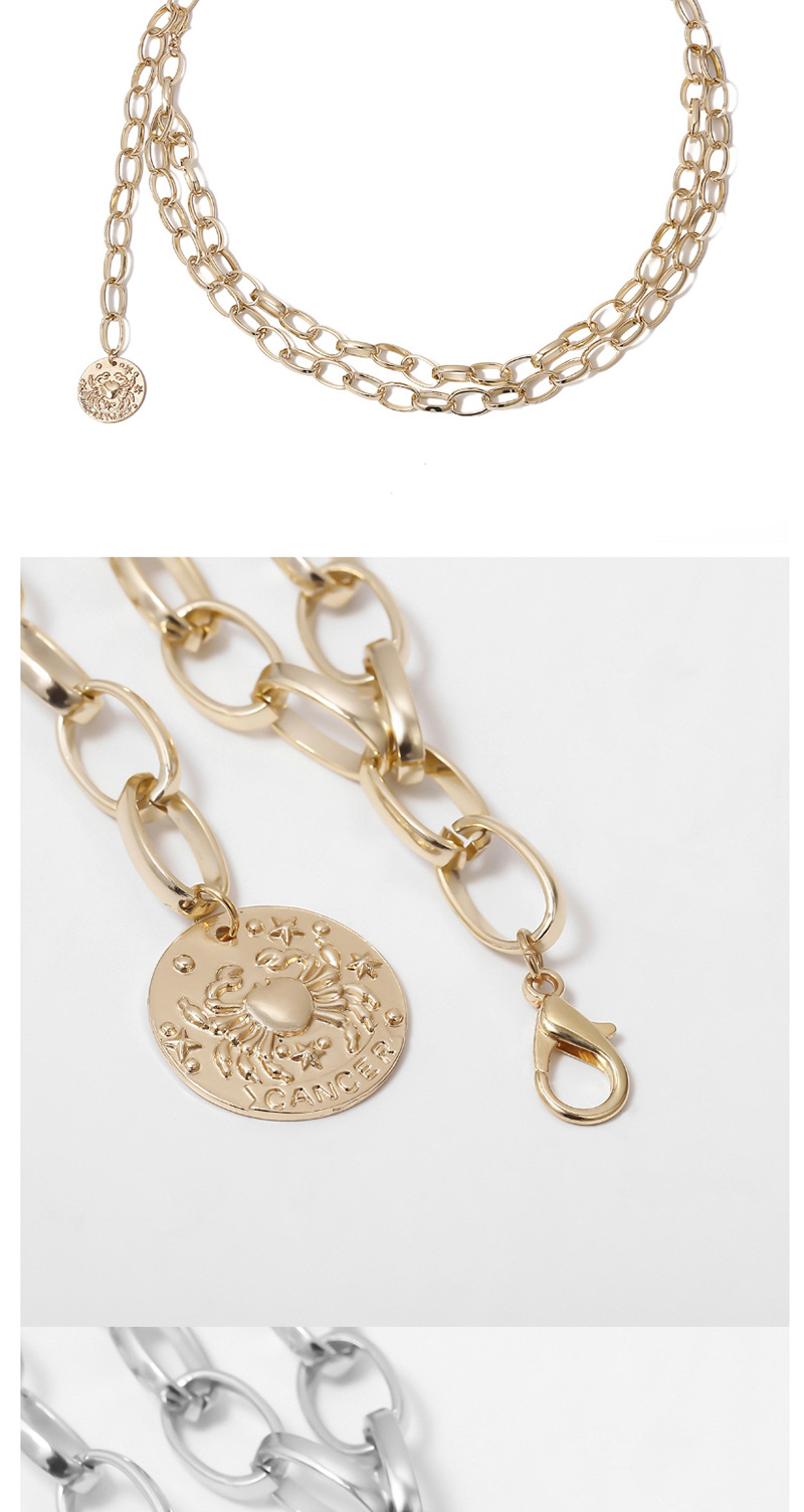 Fashion Golden Multi-layer U-shaped Fringed Embossed Disc Waist Chain,Body Piercing Jewelry