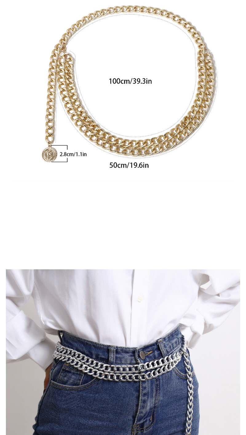 Fashion White K Portrait Embossed Chain Waist Chain,Body Piercing Jewelry