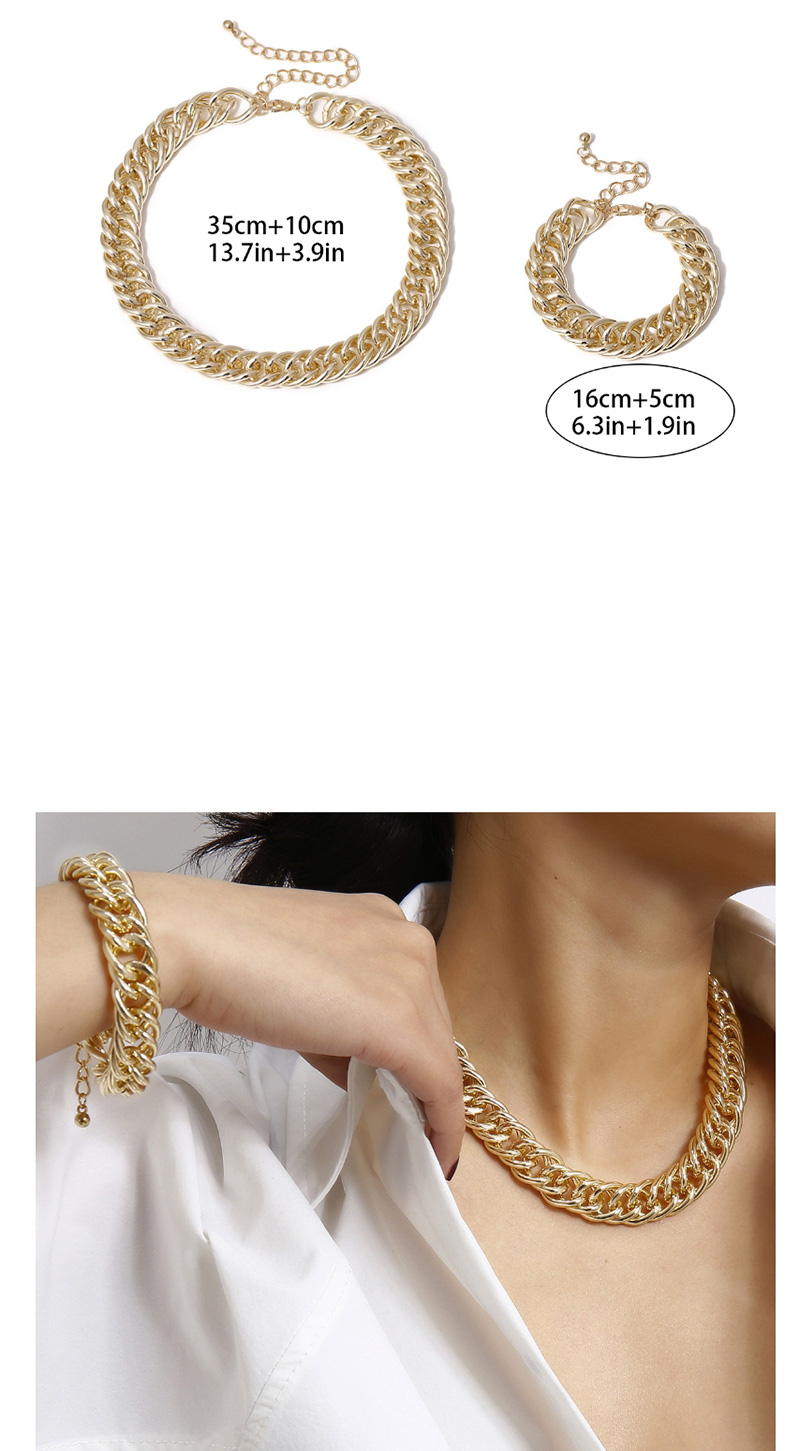 Fashion White K Chain Alloy Necklace Bracelet Set,Jewelry Sets