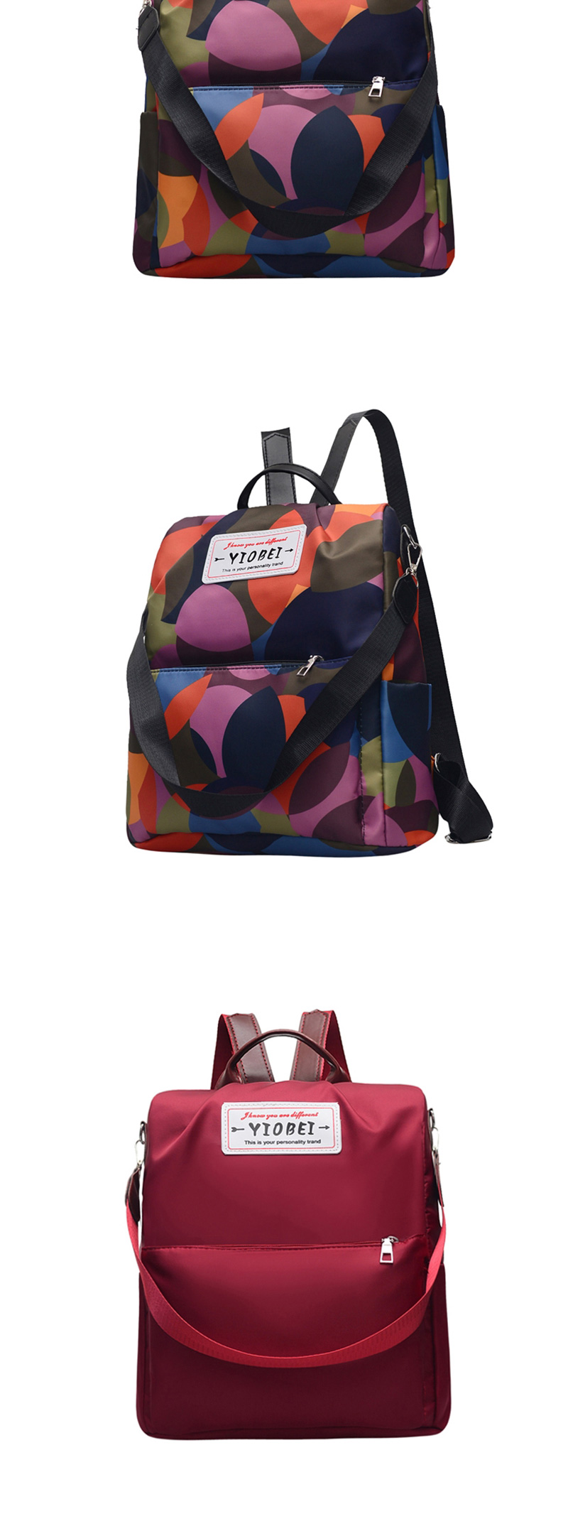 Fashion Khaki Nylon Lettering Backpack,Backpack