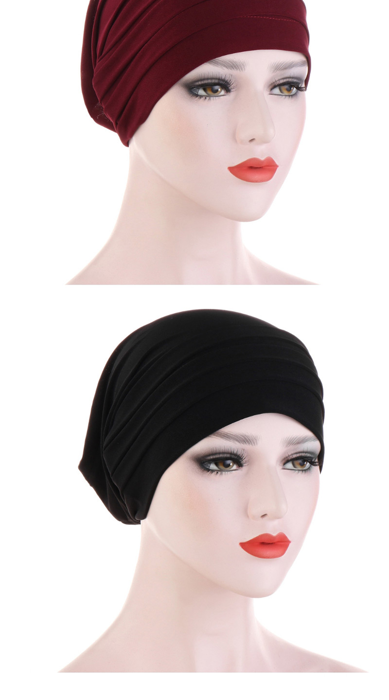 Fashion Black Crystal Hemp Forehead Turban Hat,Hair Ribbons