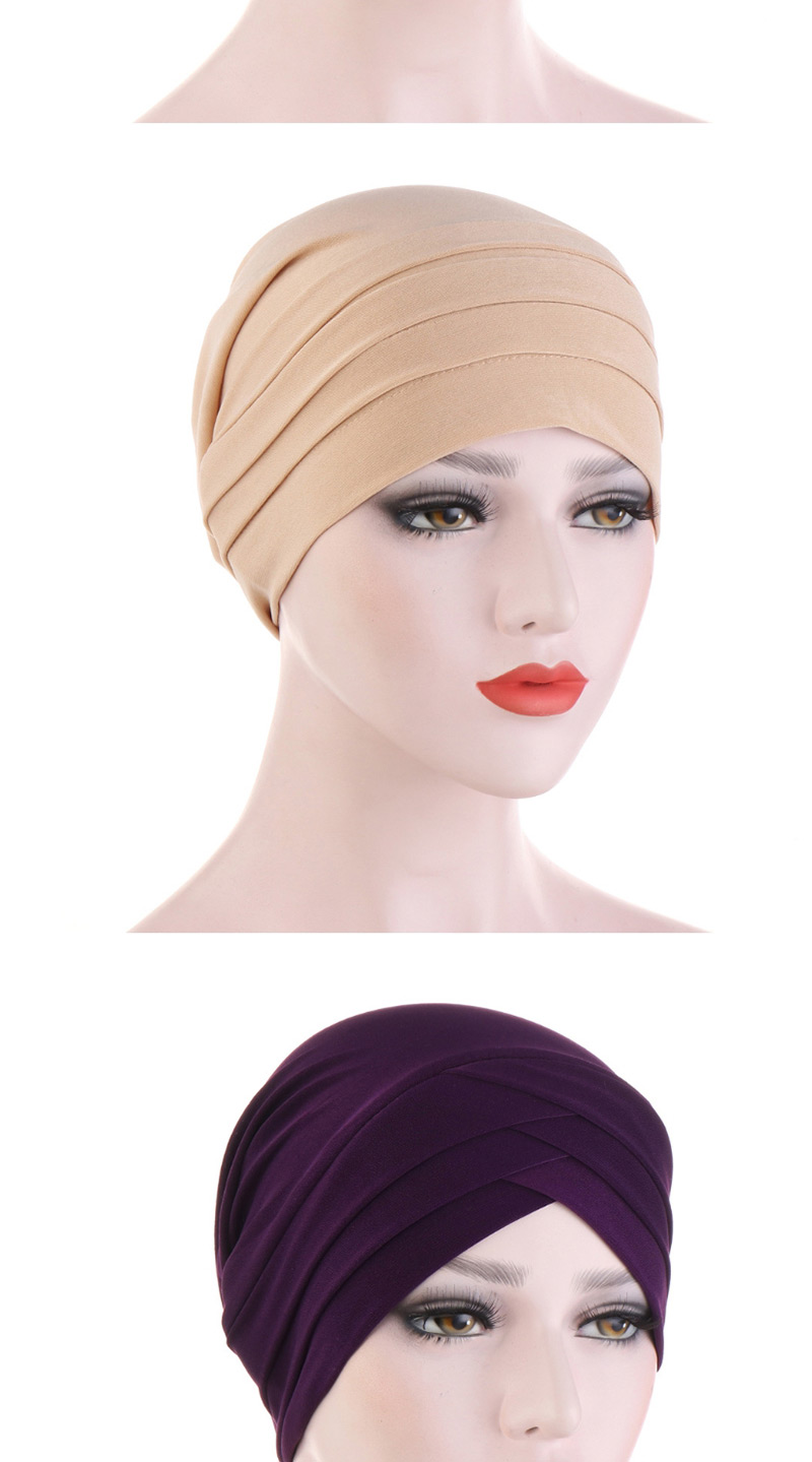 Fashion Khaki Crystal Hemp Forehead Turban Hat,Fashion Anklets