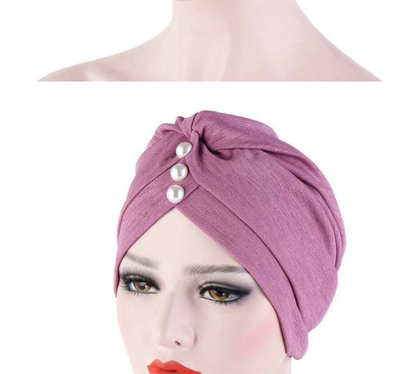 Fashion Black Bamboo Linen Forehead Folds With Pearl Turban Hat,Fashion Anklets