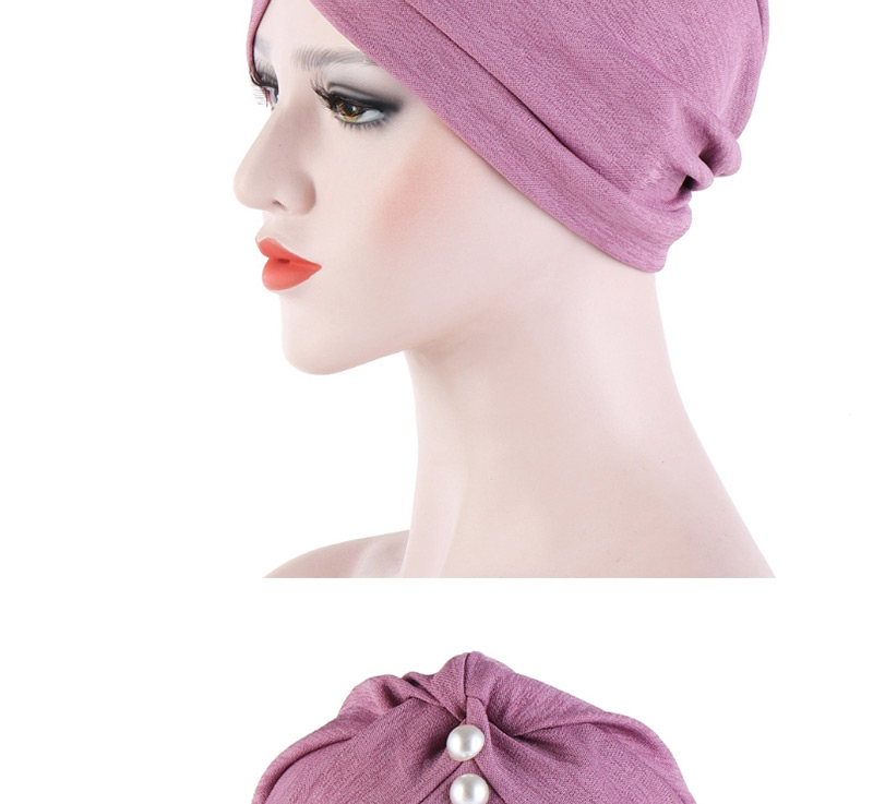 Fashion Leather Purple Bamboo Linen Forehead Folds With Pearl Turban Hat,Fashion Anklets