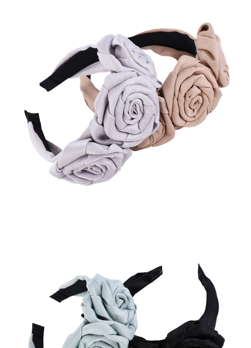 Fashion Light Gray Rose Flower Satin Headband,Head Band