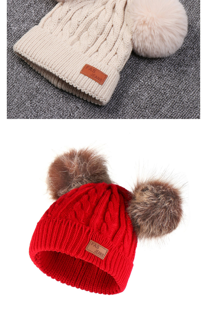 Fashion Brown Ball-scarlet Thick Double Wool Ball With Standard Children