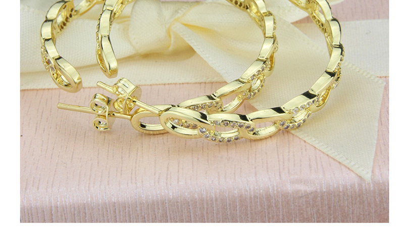 Fashion Gold-plated Copper Plating Diamond Chain Earrings,Earrings