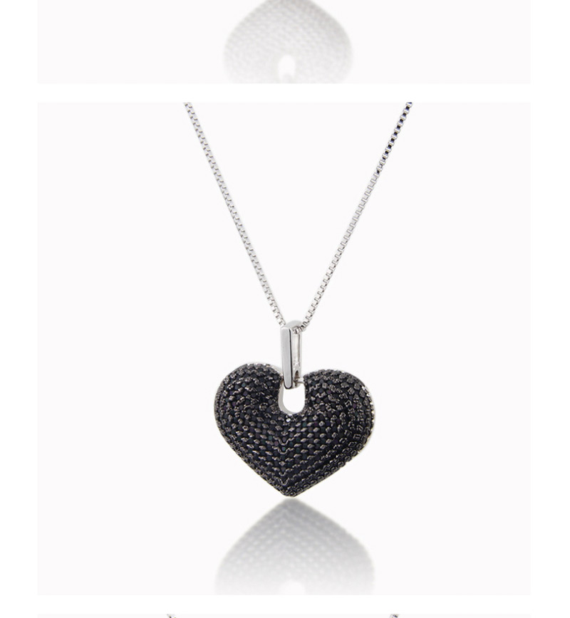 Fashion Gold-plated Black Zirconium Brass Plating Love Diamond Necklace,Necklaces