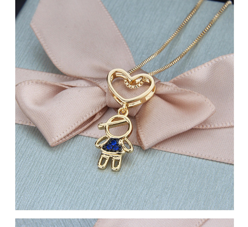 Fashion Gilded Woman Love Heart Hollow Girl Necklace With Diamonds,Necklaces