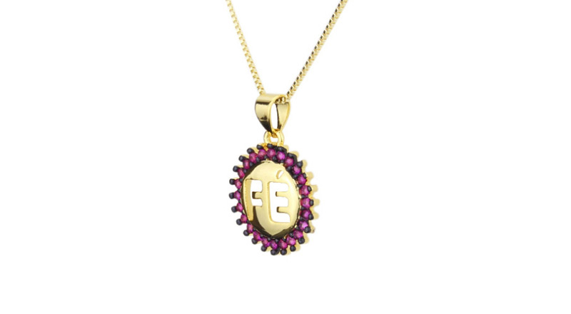 Fashion Gold-plated Diamond Open Letter Necklace,Necklaces