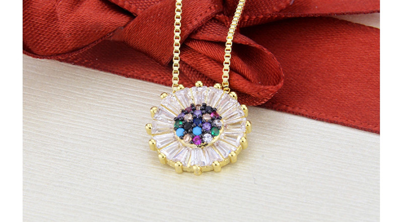 Fashion Gold-plated Gold-plated Round Brass Necklace With Diamonds,Necklaces
