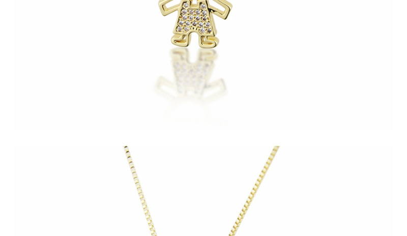 Fashion Gold-plated Hollow Boy Necklace With Diamonds And Hat,Necklaces