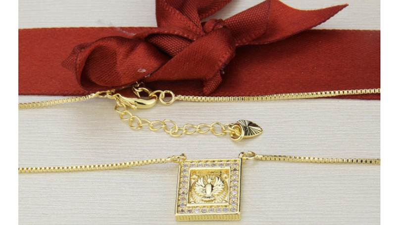 Fashion Gold-plated Diamond Square Eagle Tag Necklace,Necklaces