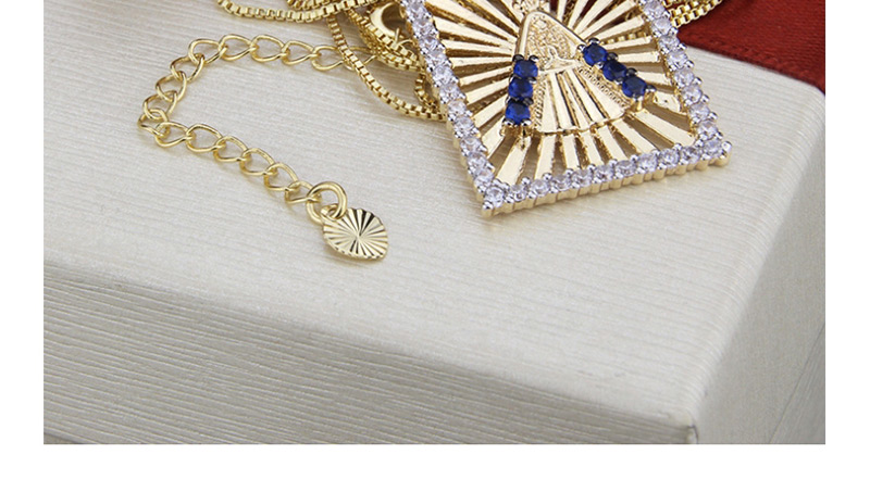 Fashion Gold-plated Cutout Our Lady Of The Diamonds Tag Necklace,Necklaces