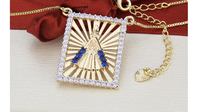 Fashion Platinum-plated Cutout Our Lady Of The Diamonds Tag Necklace,Necklaces