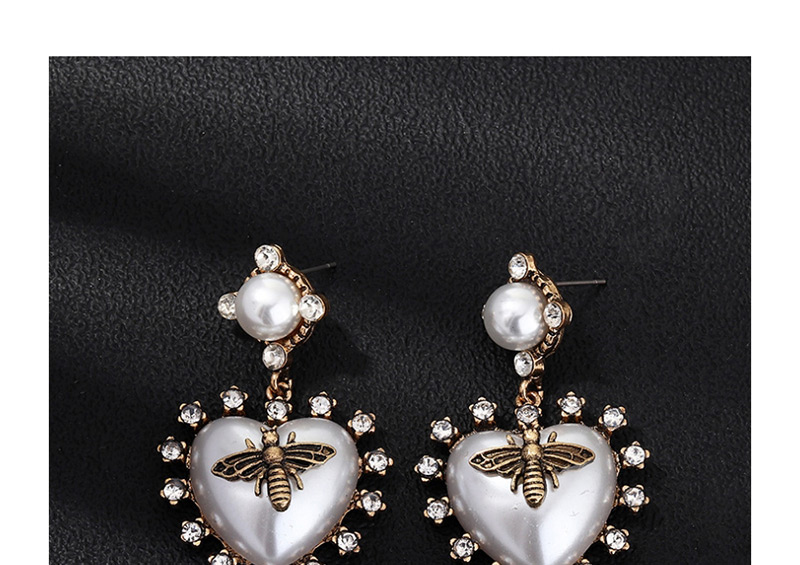 Fashion White Acrylic Diamond Bee Earrings,Drop Earrings