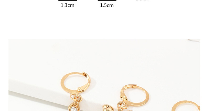 Fashion Golden Lightning Alloy World Map Star Mount Stud Earrings Set,Earrings set