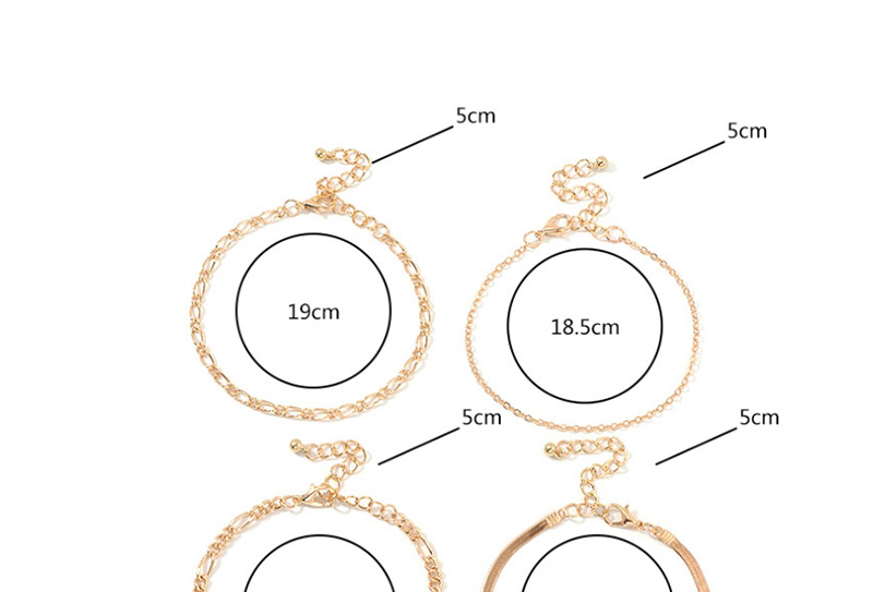 Fashion Golden Metal Chain Bracelet Set,Bracelets Set