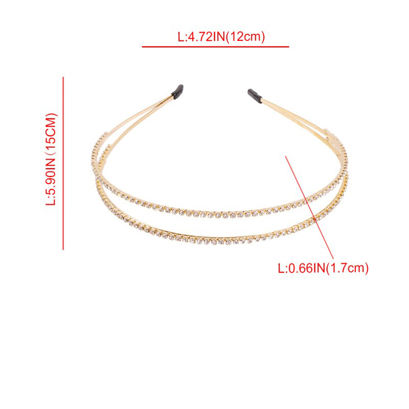 Fashion White K Double-layer Alloy Hoop With Diamonds,Head Band