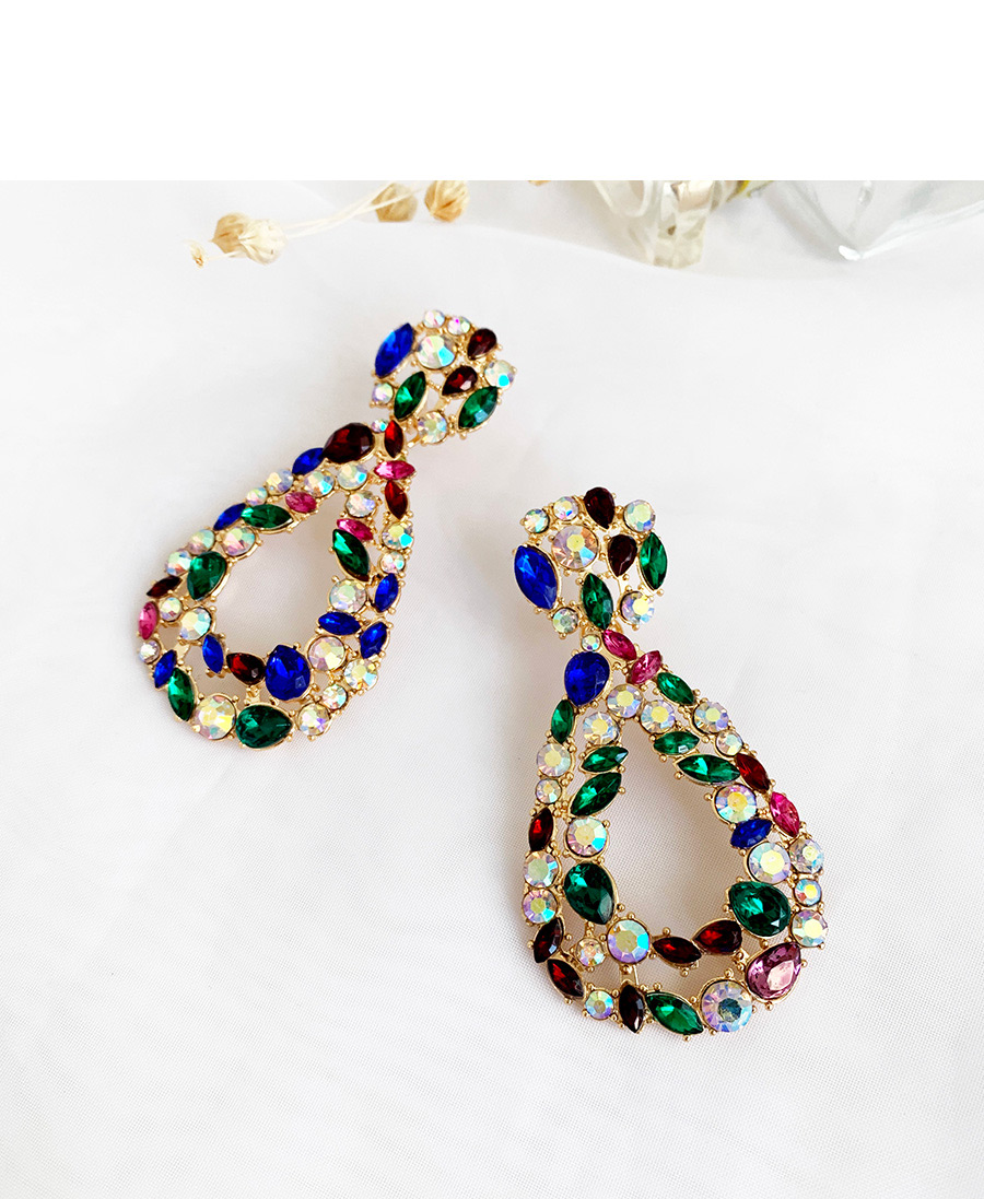 Fashion Color Diamond Studded Pierced Earrings,Drop Earrings