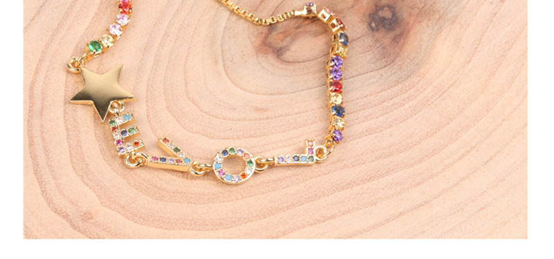 Fashion Color Adjustable Bracelet With Fancy Diamond Letters,Bracelets