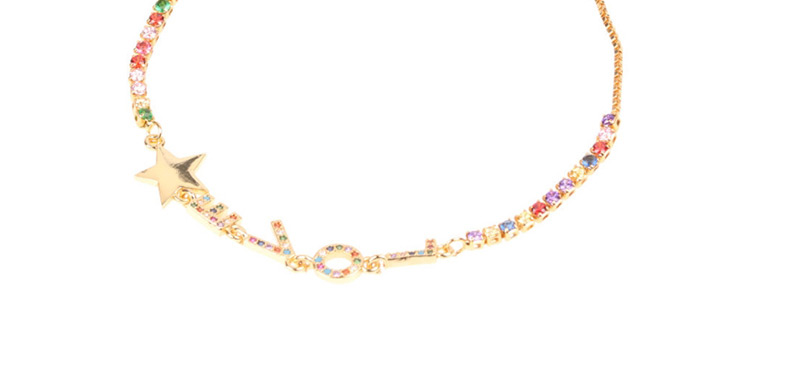 Fashion Color Adjustable Bracelet With Fancy Diamond Letters,Bracelets