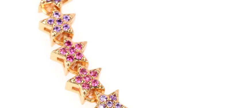 Fashion Color Adjustable Bracelet With Diamonds And Pentagram Contrast,Bracelets