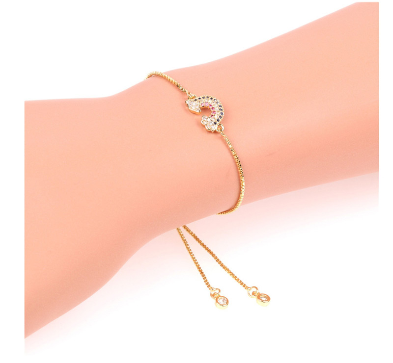 Fashion Golden Adjustable Rainbow Bracelet With Diamonds,Bracelets