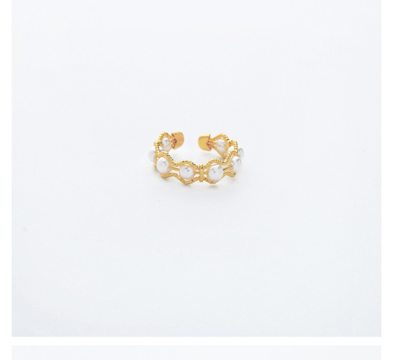 Fashion Golden Alloy Pearl Split Ring,Fashion Rings