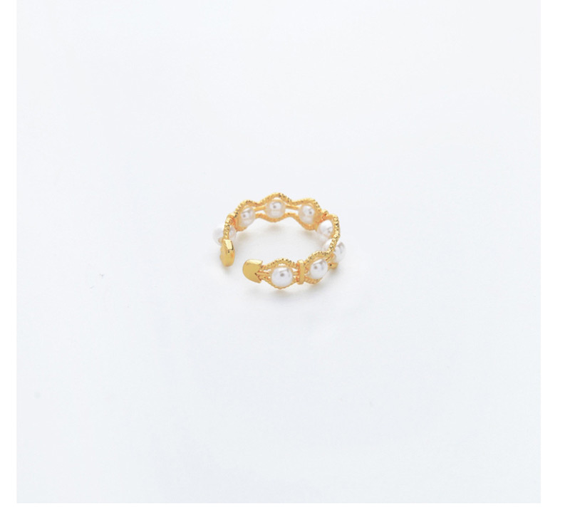 Fashion Golden Alloy Pearl Split Ring,Fashion Rings