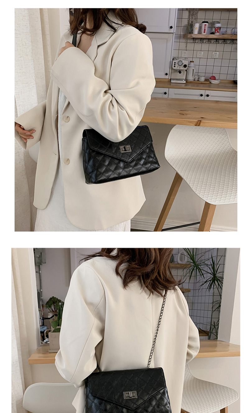 Fashion Black Chain Diamond Flap Cross Body Shoulder Bag,Shoulder bags