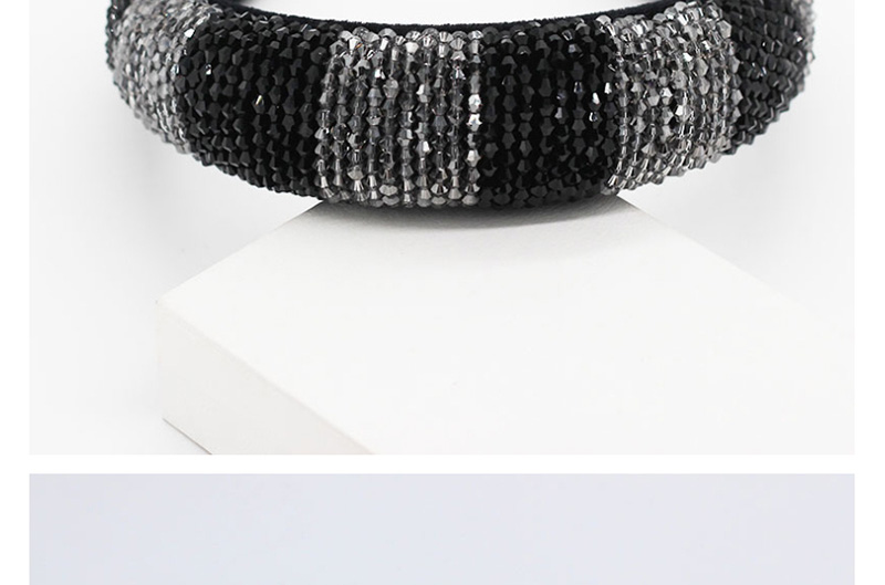 Fashion Black Crystal Beads Hit Color Sponge Headband,Head Band