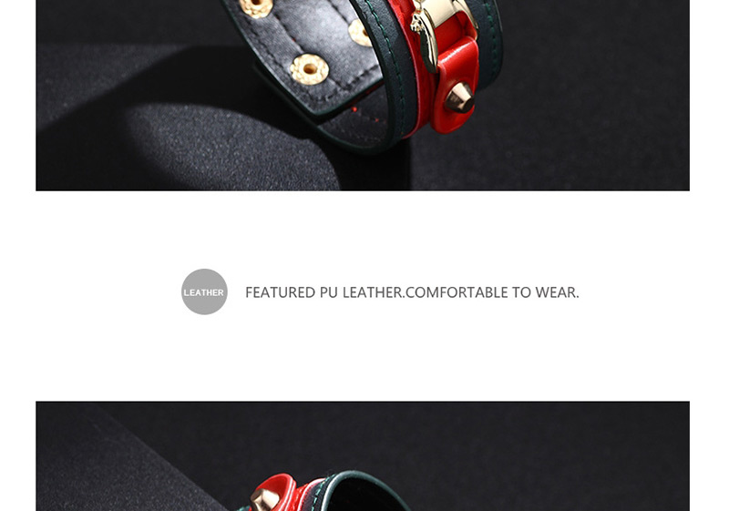 Fashion Black Alloy Contrast Leather Chain Bracelet,Fashion Bracelets