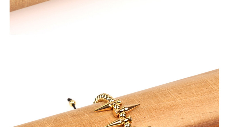 Fashion Golden Solid Color-fixed Copper Bead Woven Adjustable Bracelet,Bracelets