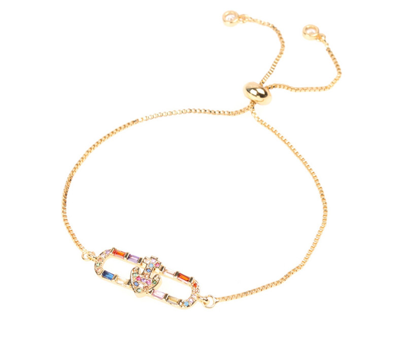 Fashion Color Gold-plated Pull Pull Telescopic Bracelet With Diamonds,Bracelets