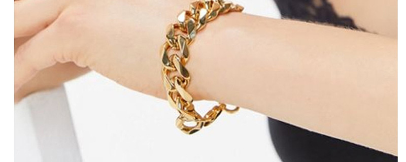 Fashion Golden Single Buckle Flat Chain Bracelet,Fashion Bracelets