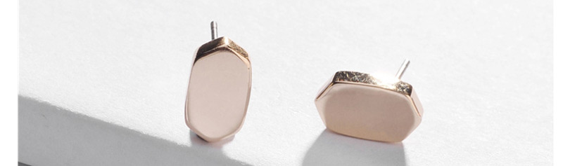Fashion Pink Polygonal Geometric Earrings With Copper Fittings,Stud Earrings