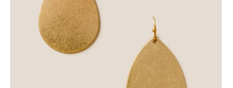Fashion Yuan Silver Drop-matted Gold-plated Geometric Earrings,Drop Earrings