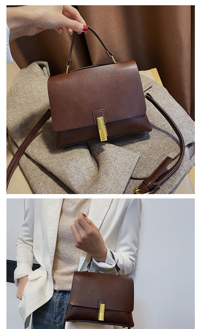 Fashion Brown Flap Lock Shoulder Crossbody Bag,Handbags