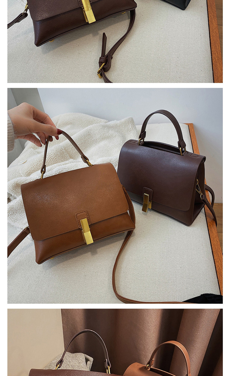 Fashion Coffee Color Flap Lock Shoulder Crossbody Bag,Handbags
