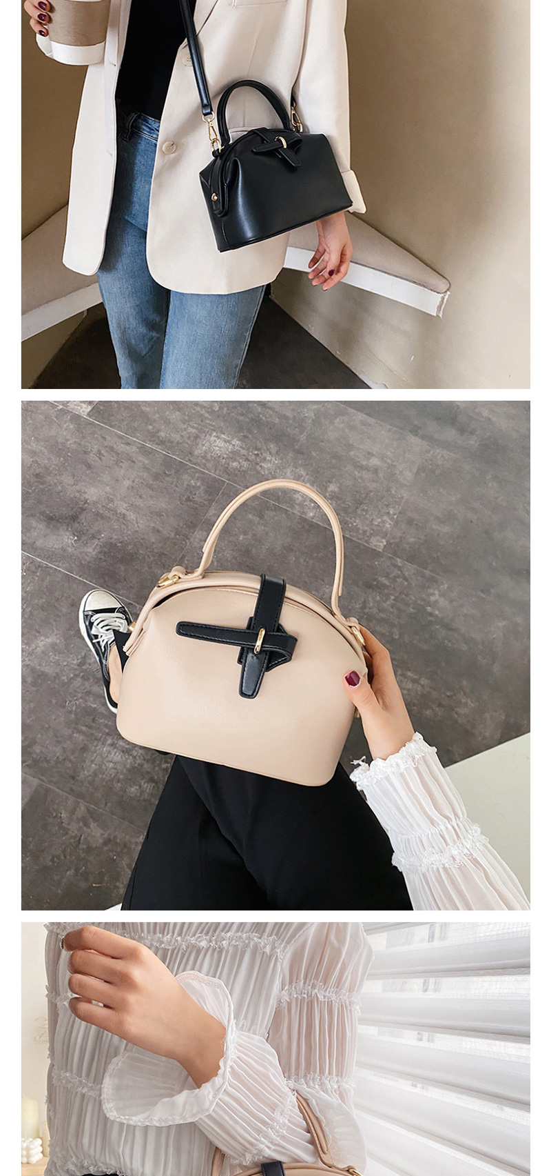Fashion Black Contrast Color-block Shoulder Cross-body Bag,Handbags