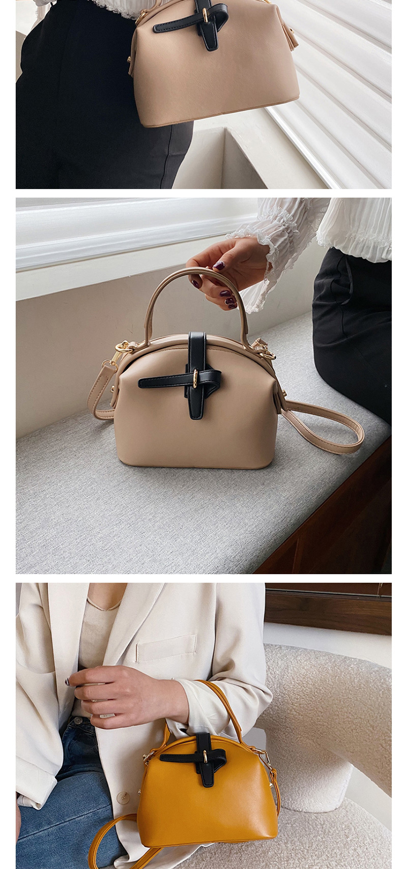 Fashion Black Contrast Color-block Shoulder Cross-body Bag,Handbags