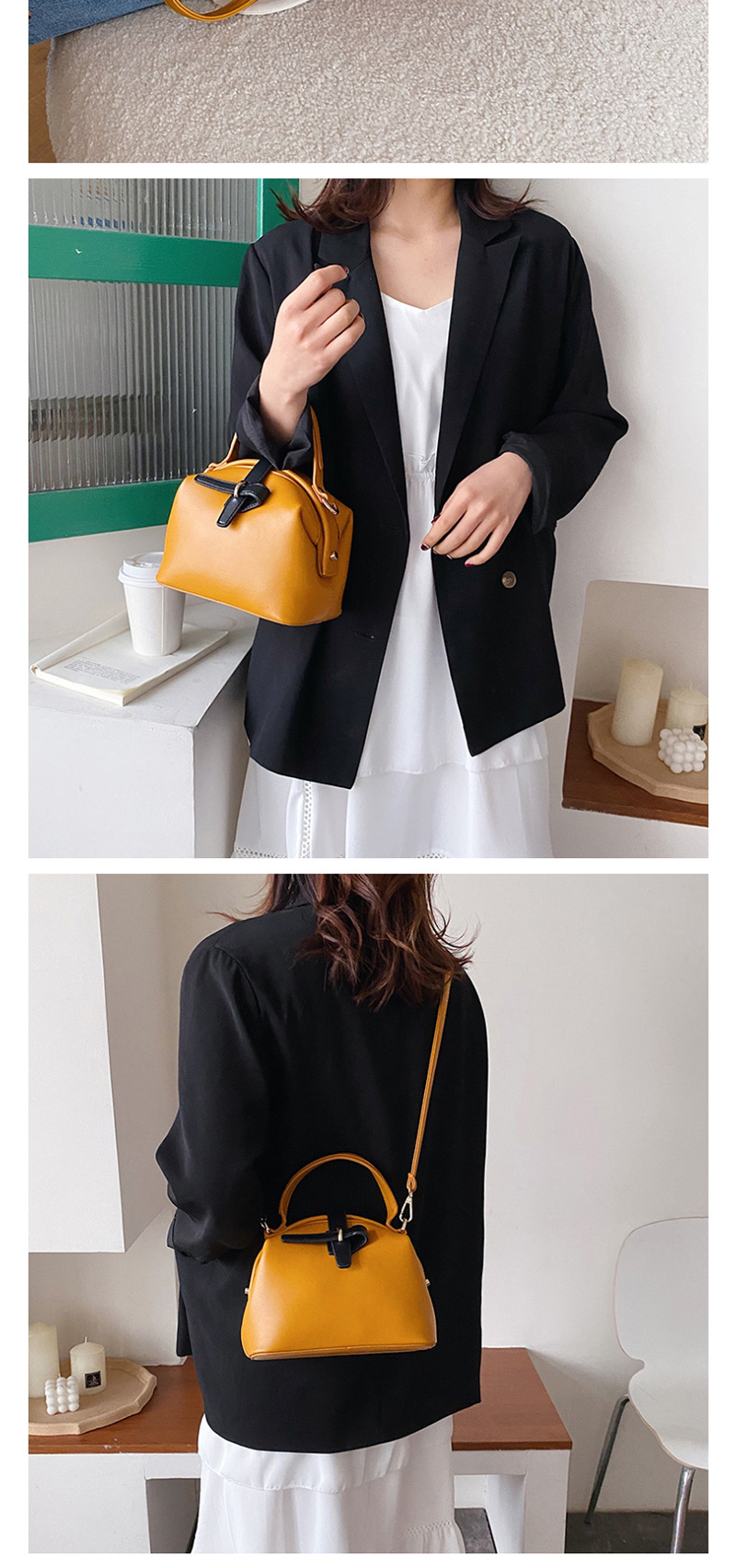 Fashion Yellow Contrast Color-block Shoulder Cross-body Bag,Handbags