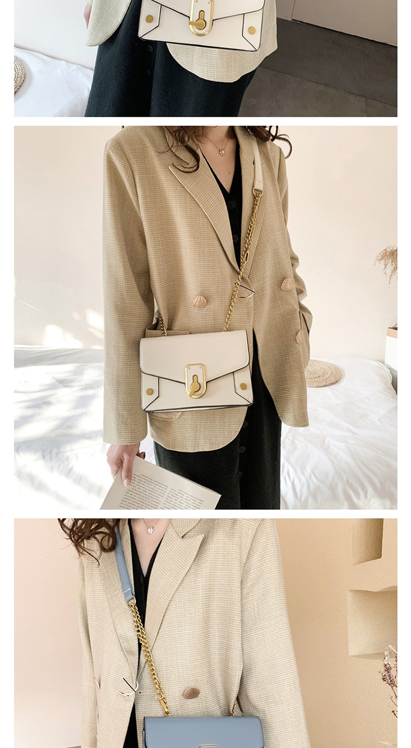 Fashion Off-white Chain Lock Oil Side Shoulder Crossbody Bag,Shoulder bags