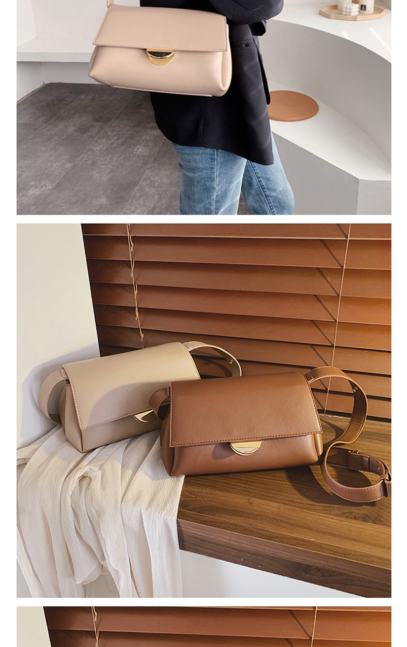 Fashion Brown Pu Multi-layer Wide Shoulder Strap Flap Crossbody Shoulder Bag,Shoulder bags