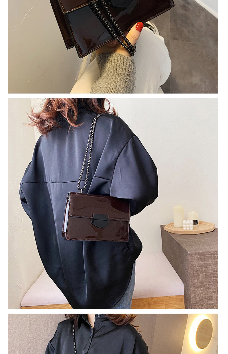 Fashion Coffee Color Patent Leather Cross-body Shoulder Bag,Shoulder bags
