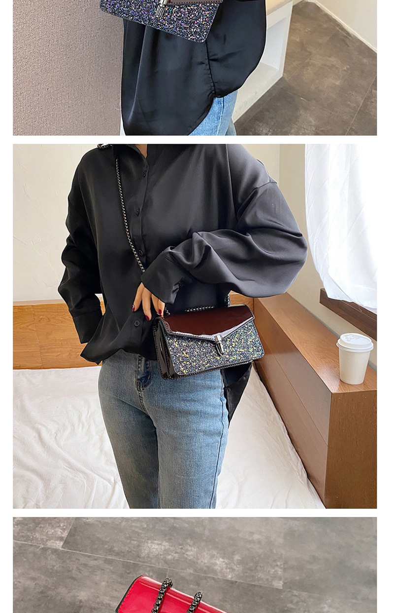 Fashion Coffee Color Sequined Patent-leather Shoulder Bag,Shoulder bags