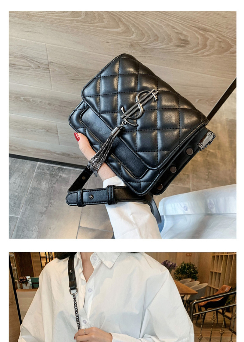 Fashion Black Tassel Diamond Chain Shoulder Bag,Shoulder bags