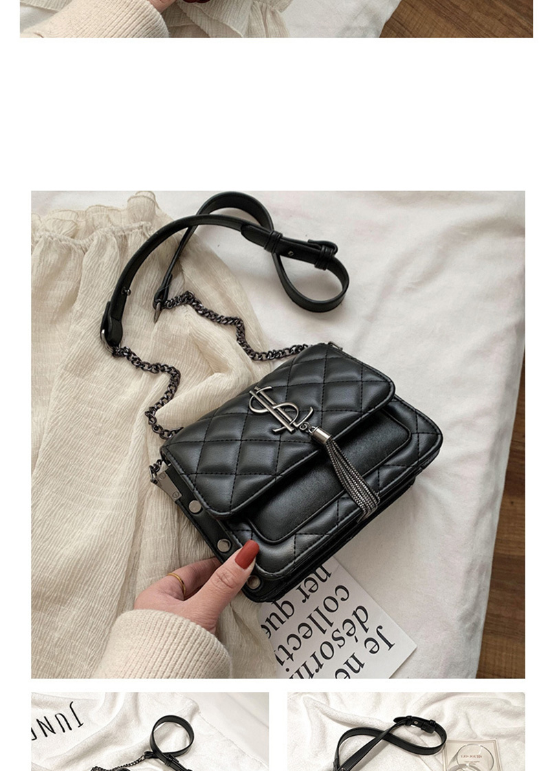 Fashion Black Tassel Diamond Chain Shoulder Bag,Shoulder bags